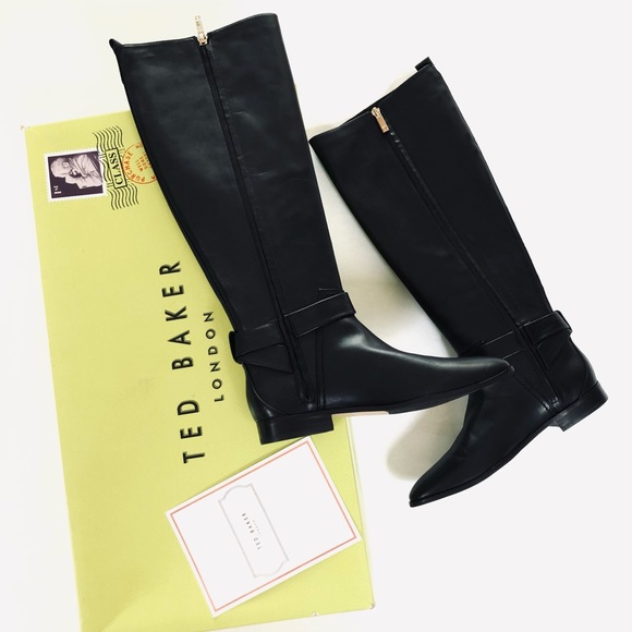Ted Baker Tall Black Leather Knee High Boot - Picture 9 of 13